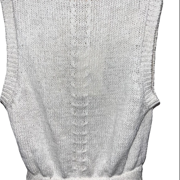 ULLA JOHNSON Edda top cream white medium knit sweater sleeveless blouse peplum - Picture 10 of 13